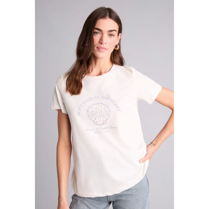 Defacto H2355AXER105 Ekru İşlemeli Kısa Kollu Tişört