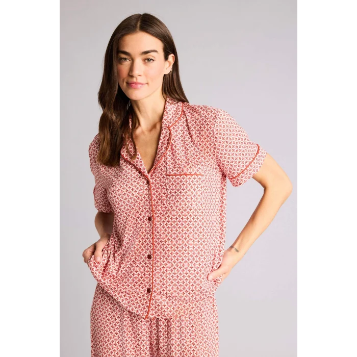 Defacto G7588AXER103 Ekru Desenli Softshell Pijama Takımı