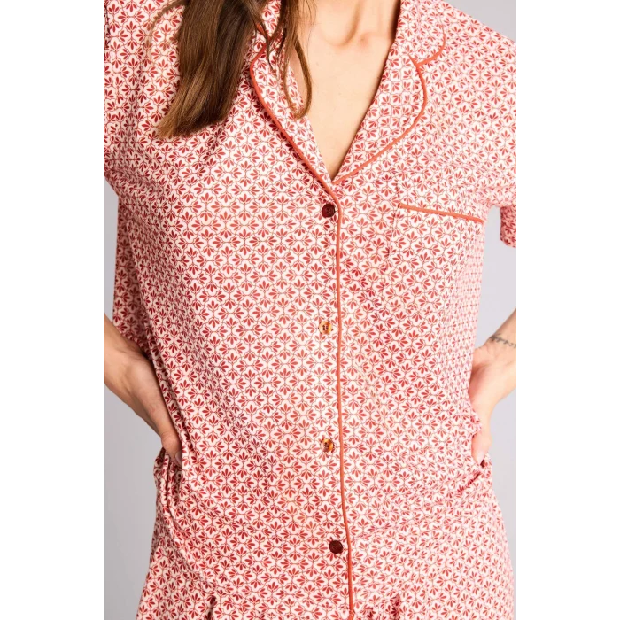 Defacto G7588AXER103 Ekru Desenli Softshell Pijama Takımı