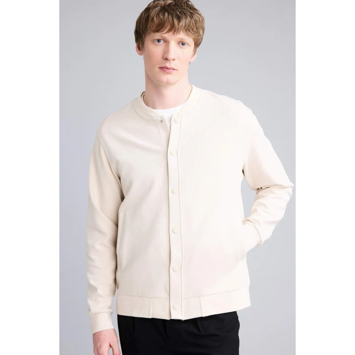 Defacto F8092AXBG74 Bej Çıtçıt Kapamalı Hırka