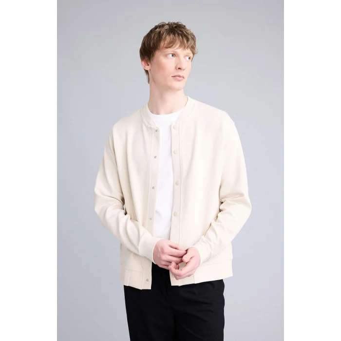 Defacto F8092AXBG74 Bej Çıtçıt Kapamalı Hırka