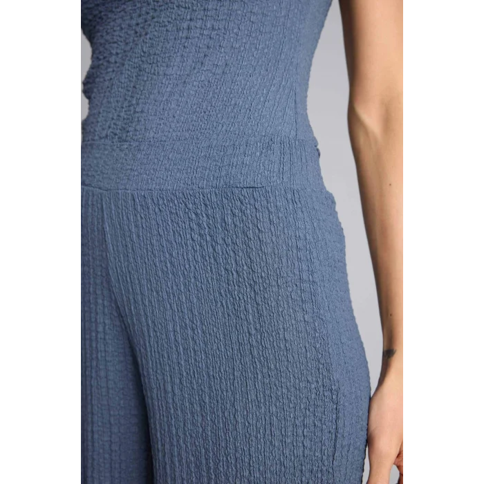 Defacto D3570AXIN247 İndigo Wıde Leg Bürümcük Pantolon