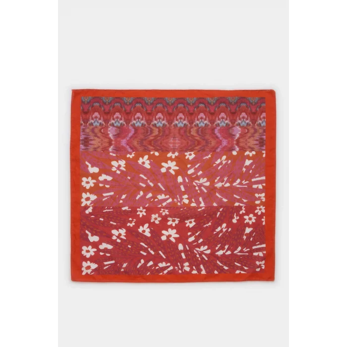 Defacto A0824AXRD106 Kırmızı Kadın Desenli Pamuklu Bandana