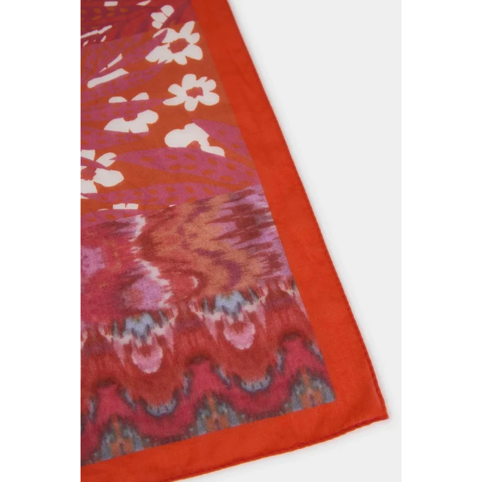 Defacto A0824AXRD106 Kırmızı Kadın Desenli Pamuklu Bandana