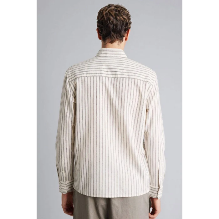 Defacto F9322AXER137 Ekru Keten Karışımlı Gömlek