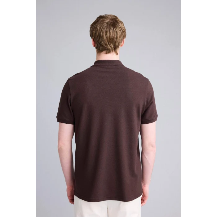 Defacto E9504AXBN267 Kahve %100 Pamuk Regular Fit Polo Tişört