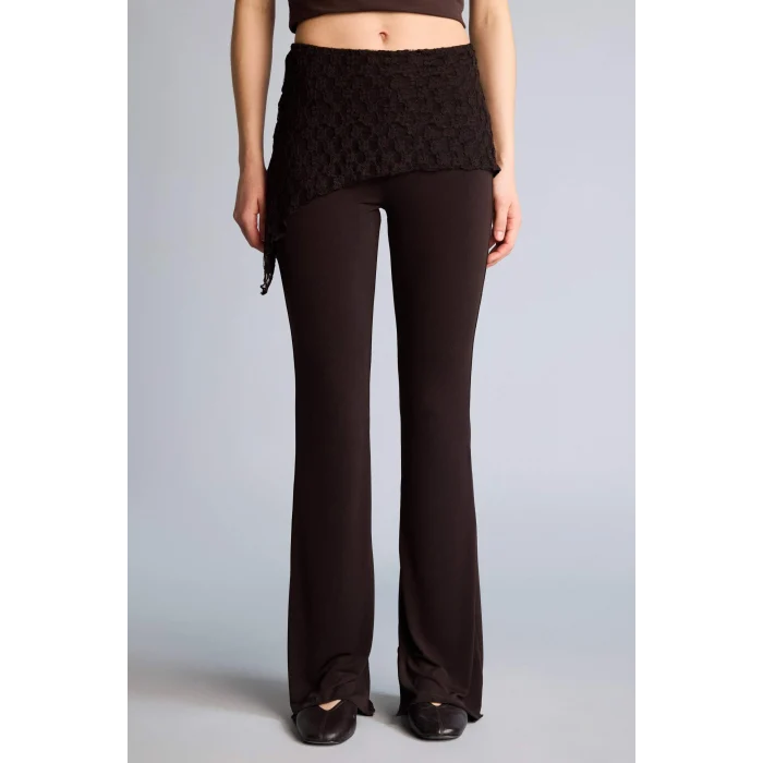 Defacto G9826AXBN267 Kahve Flare Fıt Pantolon