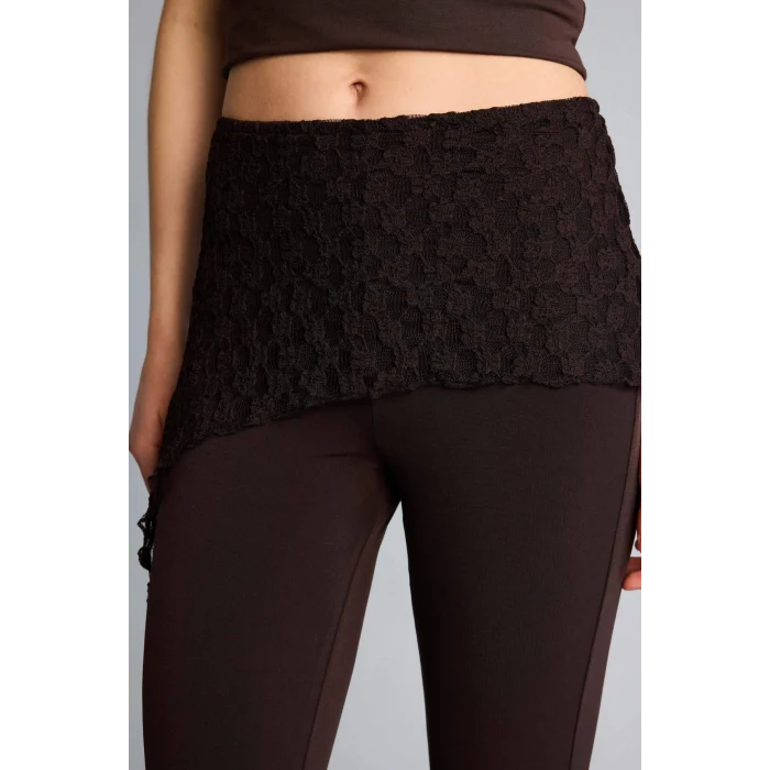 Defacto G9826AXBN267 Kahve Flare Fıt Pantolon