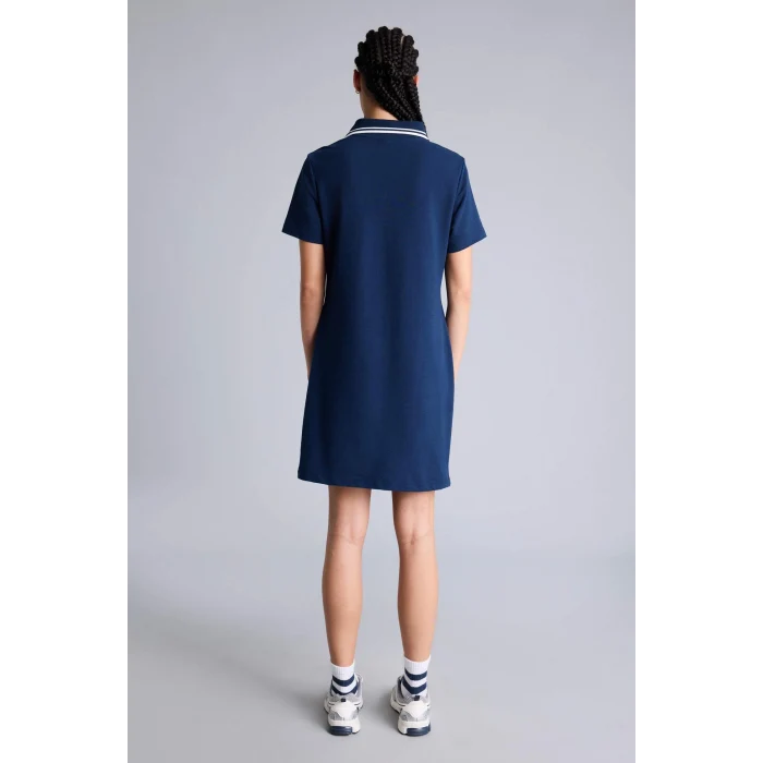 Defacto D9319AXNV146 Lacivert Standart Fıt Pike Elbise