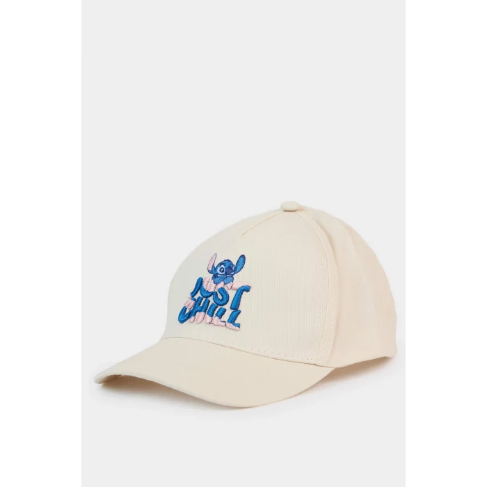 Defacto E0411A8ER77 Ekru Dısney Lılo & Stıtch Pamuklu Cap Şapka Kız Çocuk