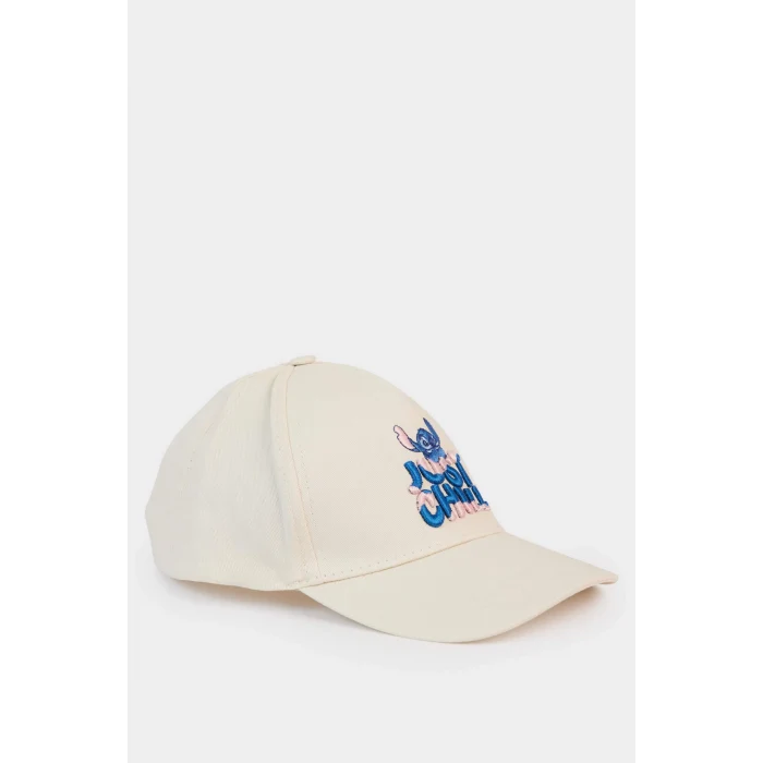 Defacto E0411A8ER77 Ekru Dısney Lılo & Stıtch Pamuklu Cap Şapka Kız Çocuk