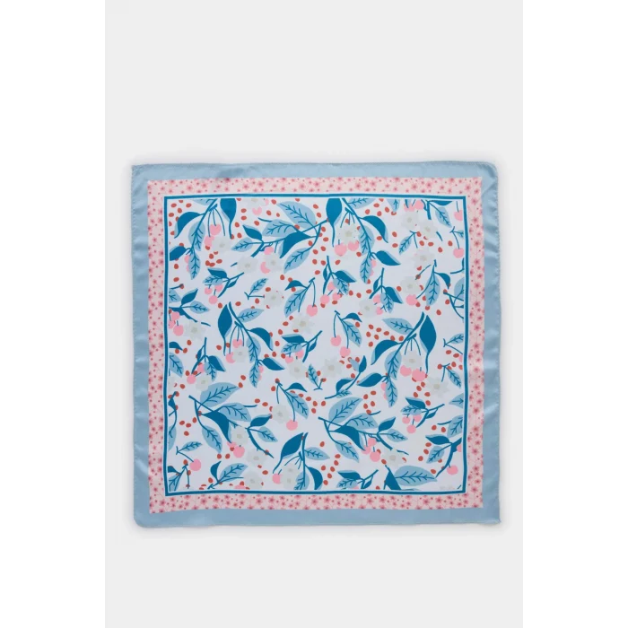 Defacto E6164AXBE2 Mavi Kadın Desenli Saten Fular