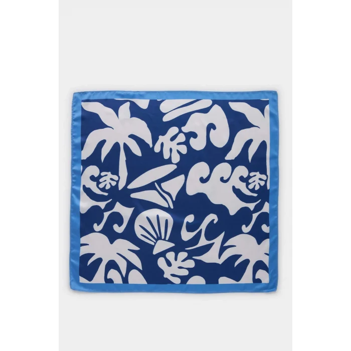 Defacto C2651AXBE227 Mavi Kadın Desenli Fular