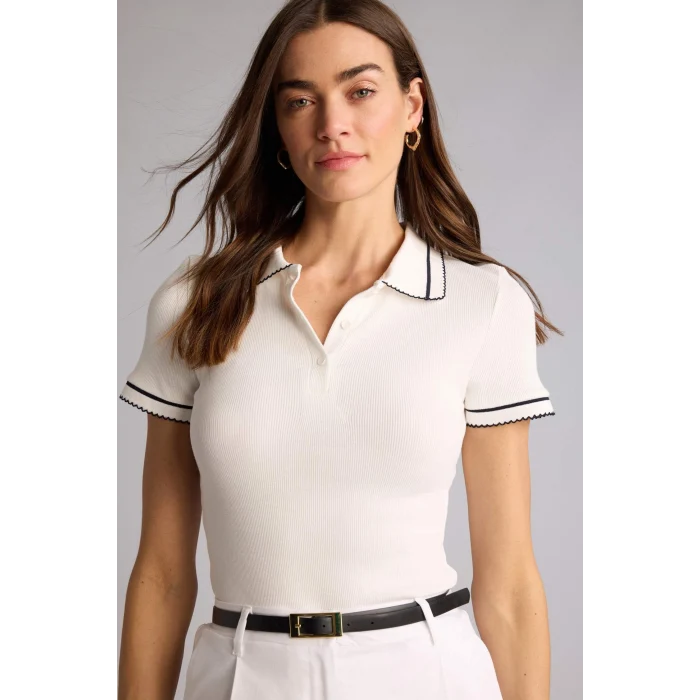 Defacto H1590AXER105 Ekru Regular Fıt Polo Yaka Fitilli Kaşkorse Kısa Kollu Polo Tişört