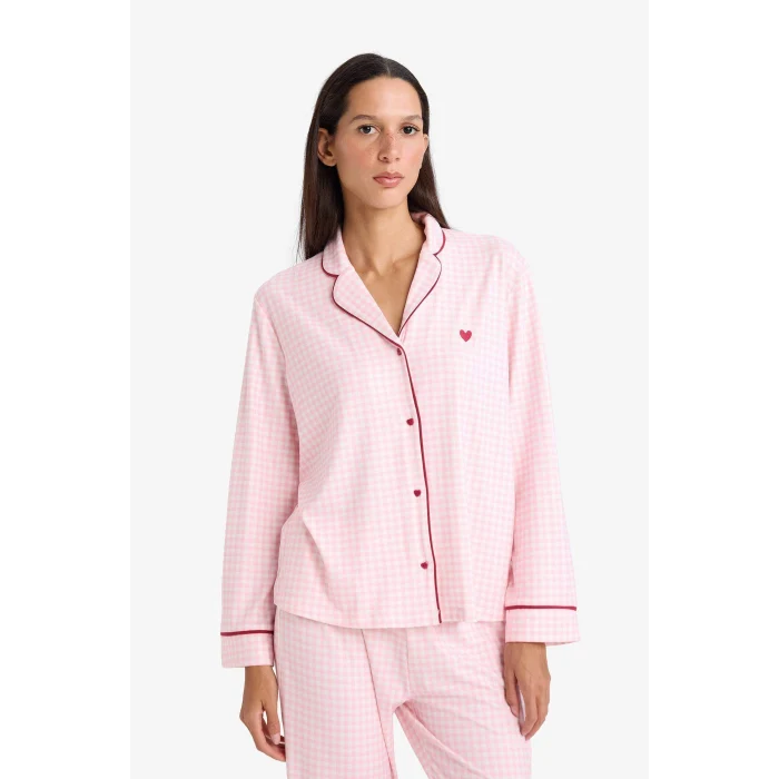 Defacto G1677AXPN149 Pembe Pijama Takımı Uzun Kollu Üst Alt