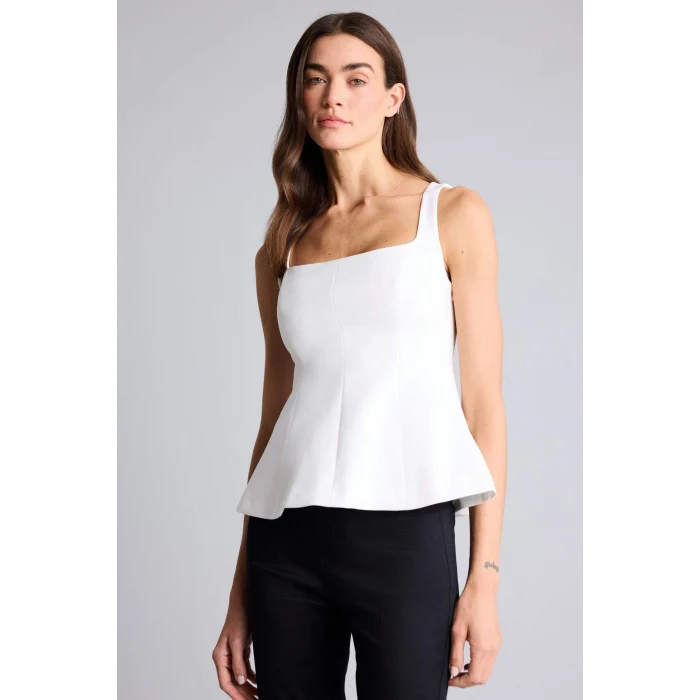 Defacto H1571AXER105 Ekru Fıtted Kare Yaka Krep Askılı Bluz