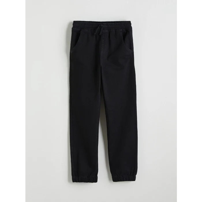 LCW Kids Siyah Beli Lastikli Erkek Çocuk Jogger Jean Pantolon