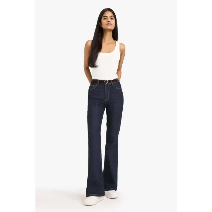 Defacto G6399AXNM82 Mavi Mıa Flare Fit Jean Pantolon