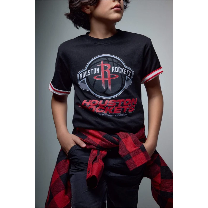 Defacto G7619A8BK81 Siyah NBA Houston Rockets Tişört Erkek Çocuk
