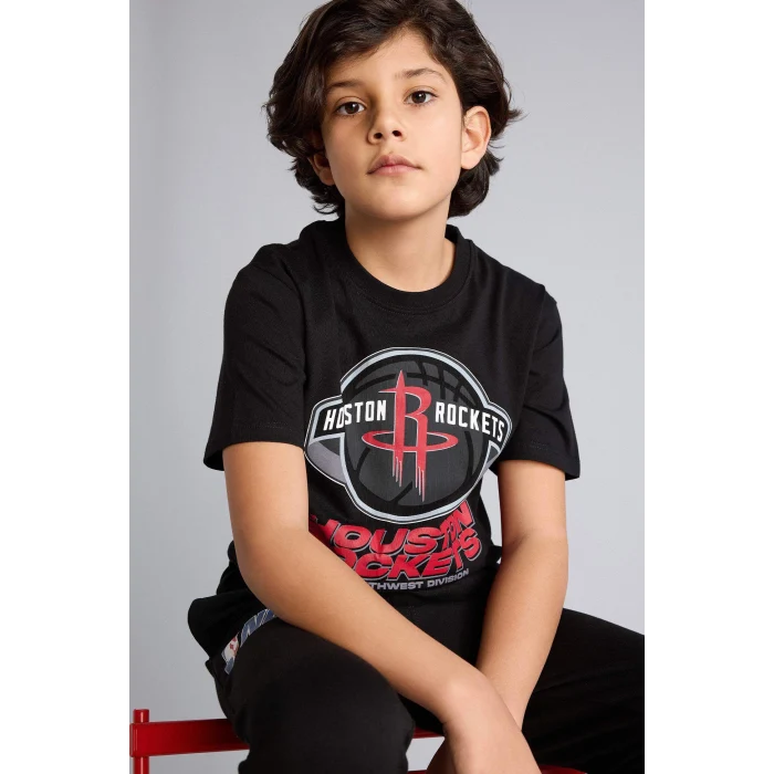 Defacto G7619A8BK81 Siyah NBA Houston Rockets Tişört Erkek Çocuk