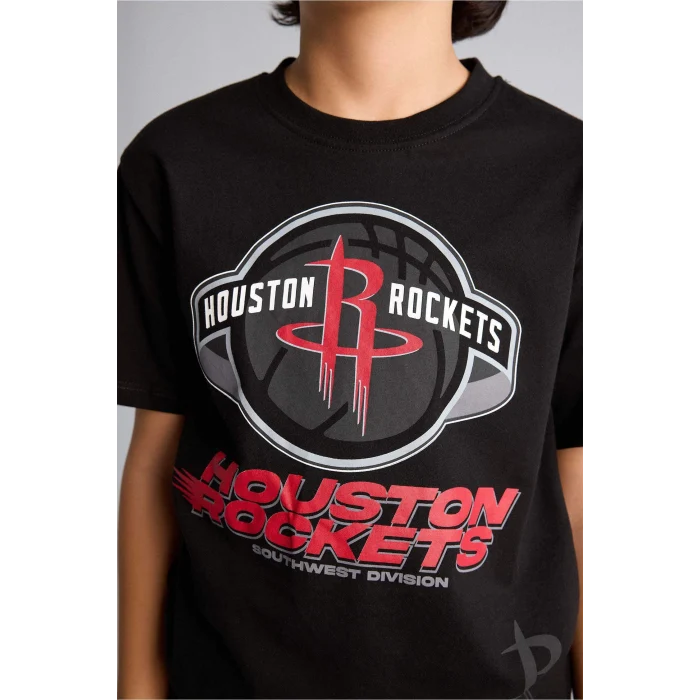 Defacto G7619A8BK81 Siyah NBA Houston Rockets Tişört Erkek Çocuk
