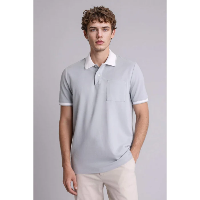 Defacto G2609AXGR210 Gri Kısa Kollu Polo Tişört