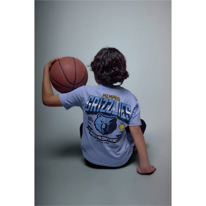 Defacto G7620A8BE570 Mavi NBA Memphıs Grızzlıes Tişört Erkek Çocuk