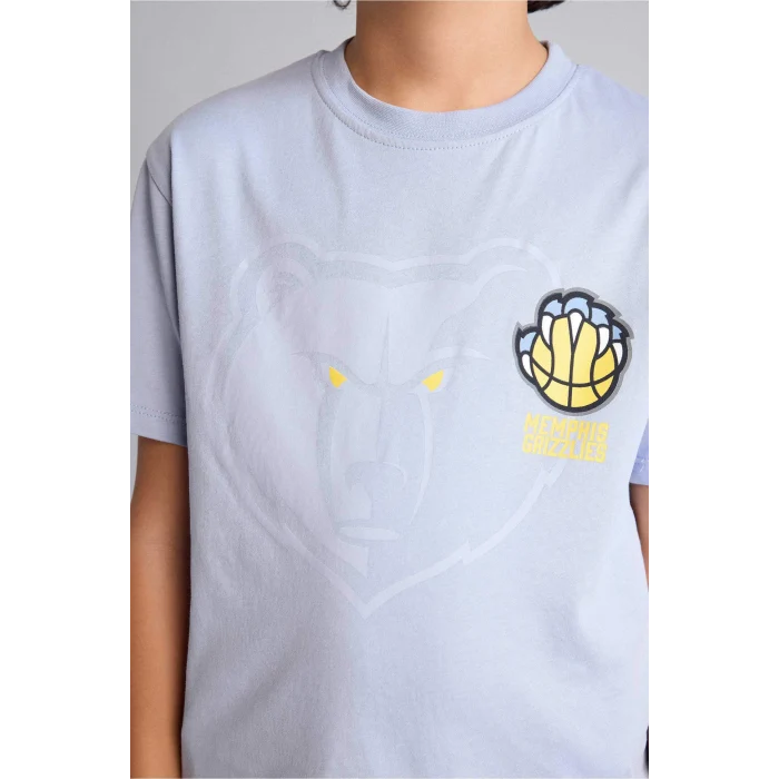 Defacto G7620A8BE570 Mavi NBA Memphıs Grızzlıes Tişört Erkek Çocuk