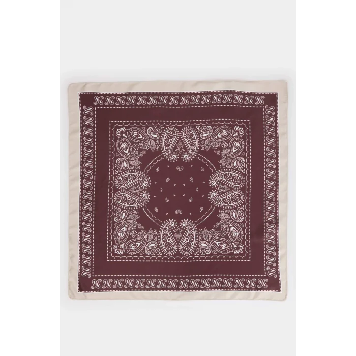 Defacto H1035AXBN66 Kahve Kadın Desenli Saten Şal