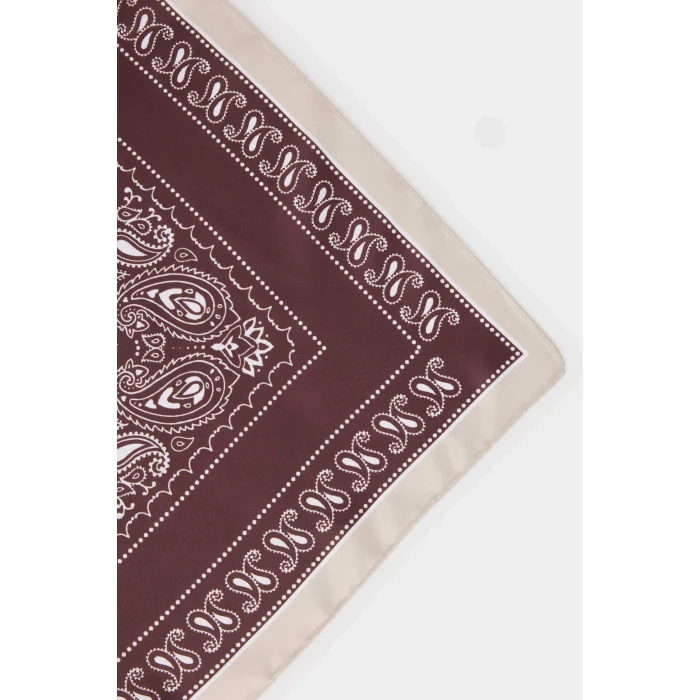 Defacto H1035AXBN66 Kahve Kadın Desenli Saten Şal