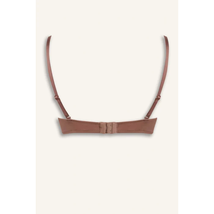 Defacto G9801AXBN307 Kahve Micro Kaplı Pedli Balenli Straplez Sütyen