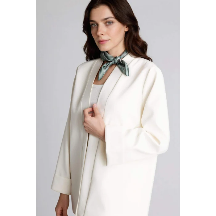 Defacto H1035AXGN206 Yeşil Kadın Desenli Saten Şal