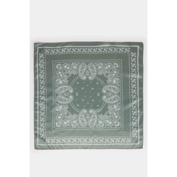 Defacto H1035AXGN206 Yeşil Kadın Desenli Saten Şal