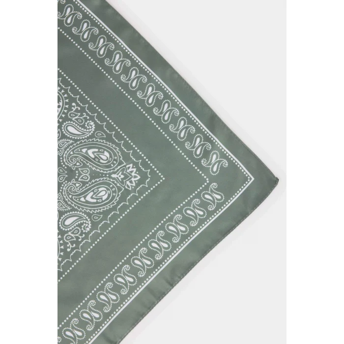 Defacto H1035AXGN206 Yeşil Kadın Desenli Saten Şal