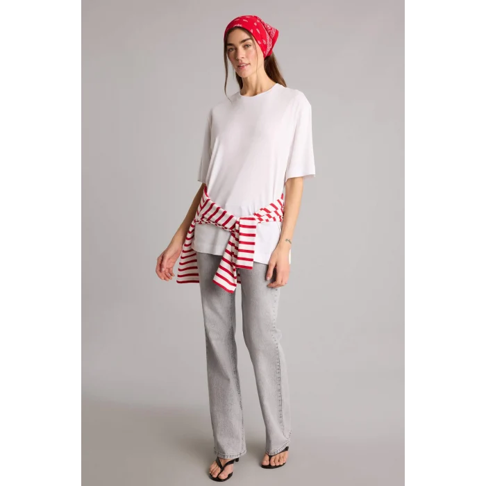 Defacto H4100AXWT34 Beyaz Relax Fıt Bisiklet Yaka Basıc Düz Modal Kısa Kollu Tişört