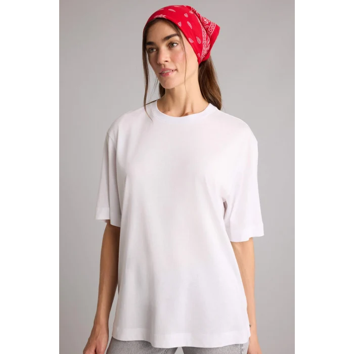 Defacto H4100AXWT34 Beyaz Relax Fıt Bisiklet Yaka Basıc Düz Modal Kısa Kollu Tişört