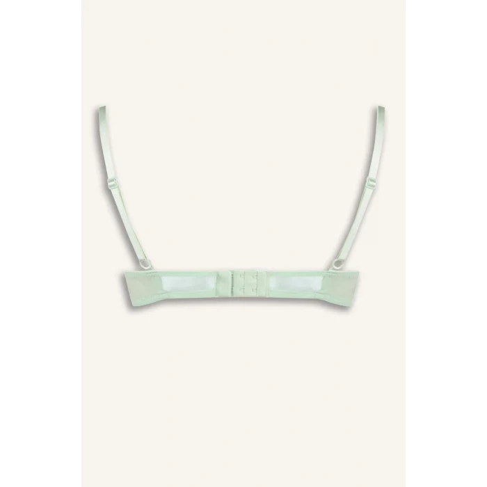 Defacto H3228AXGN1139 Yeşil Dantelli Kaplı Pedli Balenli Tişört Bra