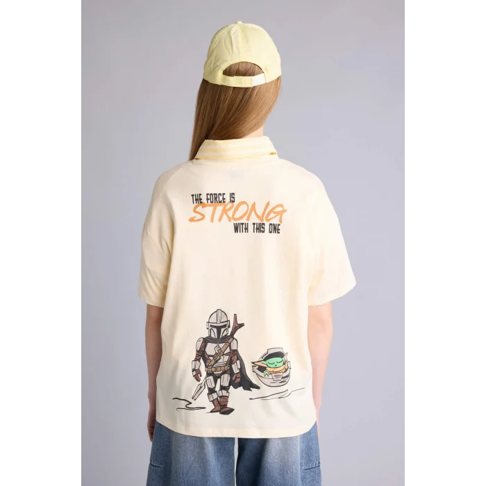 Defacto H0268AXER103 Ekru Star Wars Oversıze Sırt Baskılı Tişört