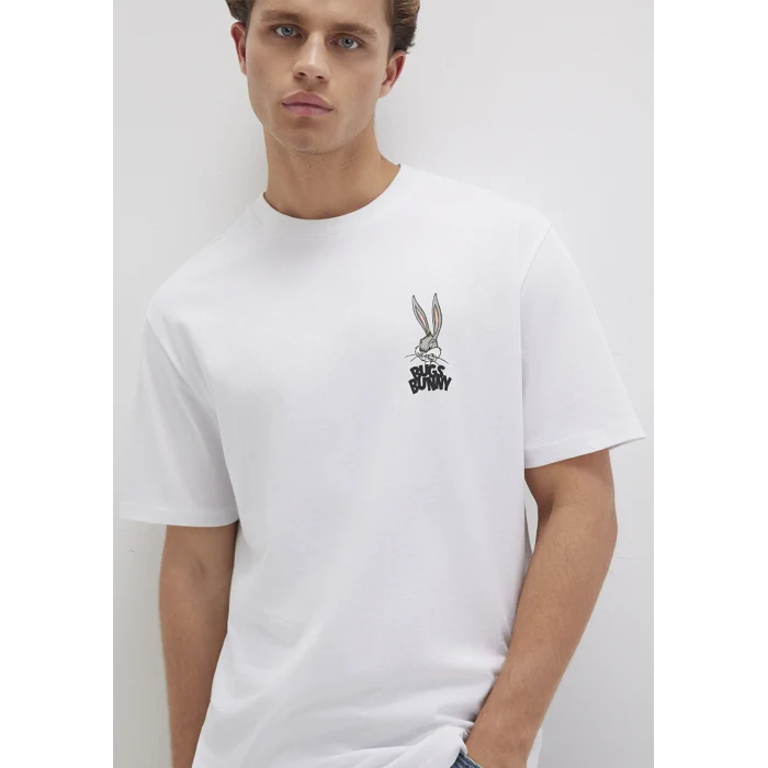 Mavi 0610636-620 Bugs Bunny Baskılı Beyaz Tişört