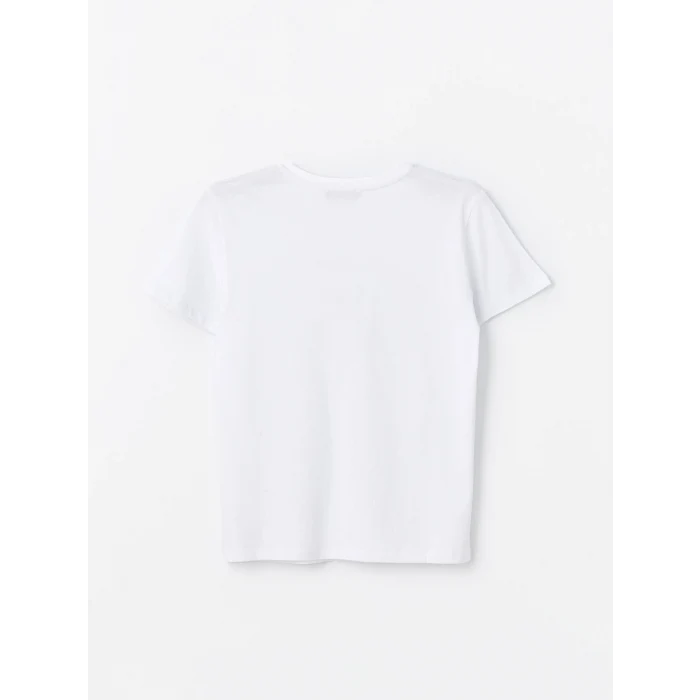 XSIDE Ekru Bisiklet Yaka Baskılı Kısa Kollu Kadın Tişört