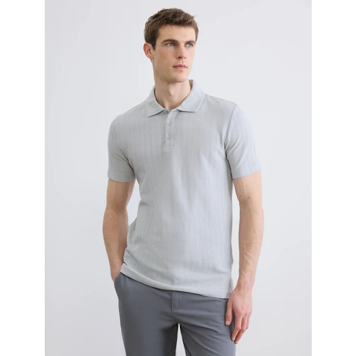 LCWAIKIKI Classic Gri Polo Yaka Erkek Tişört