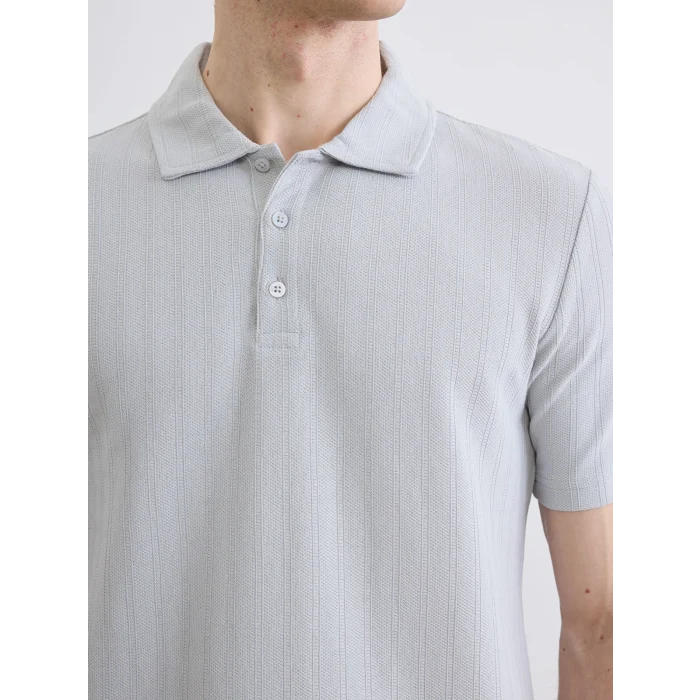LCWAIKIKI Classic Gri Polo Yaka Erkek Tişört