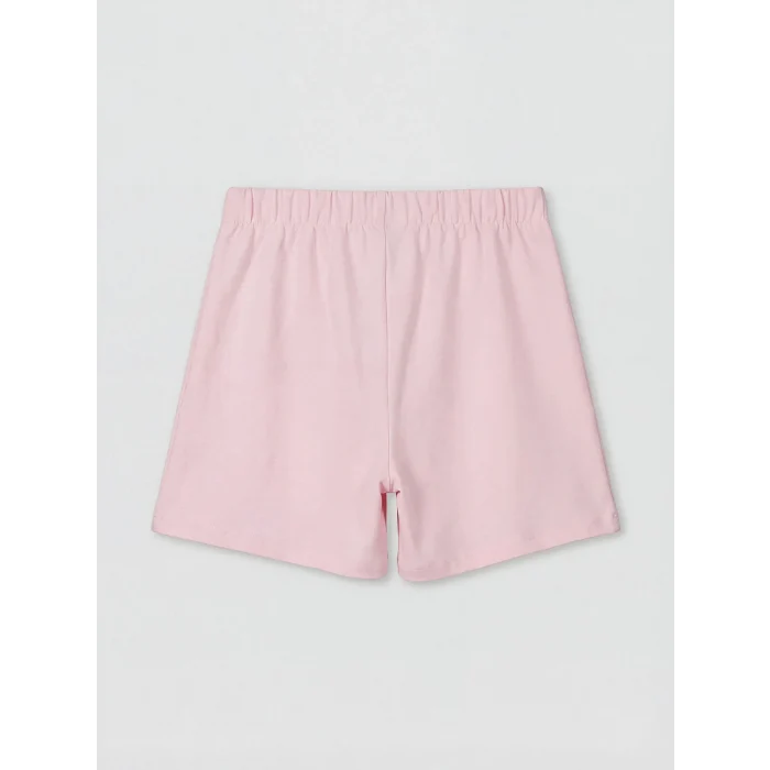 LCW Kids Ekru Baskılı Kız Çocuk Tişört ve Şort Etek