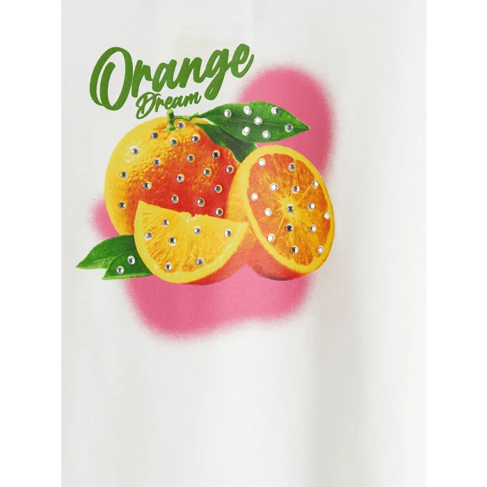 LCW Kids Ekru Baskılı Kız Çocuk Tişört ve Şort Etek