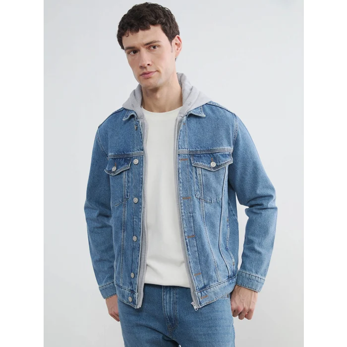 LCW Jeans İndigo Standart Kalıp Kapüşonlu Erkek Jean Mont
