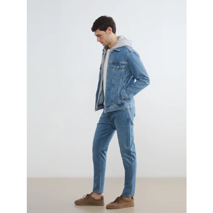 LCW Jeans İndigo Standart Kalıp Kapüşonlu Erkek Jean Mont