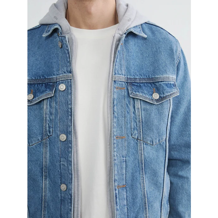 LCW Jeans İndigo Standart Kalıp Kapüşonlu Erkek Jean Mont