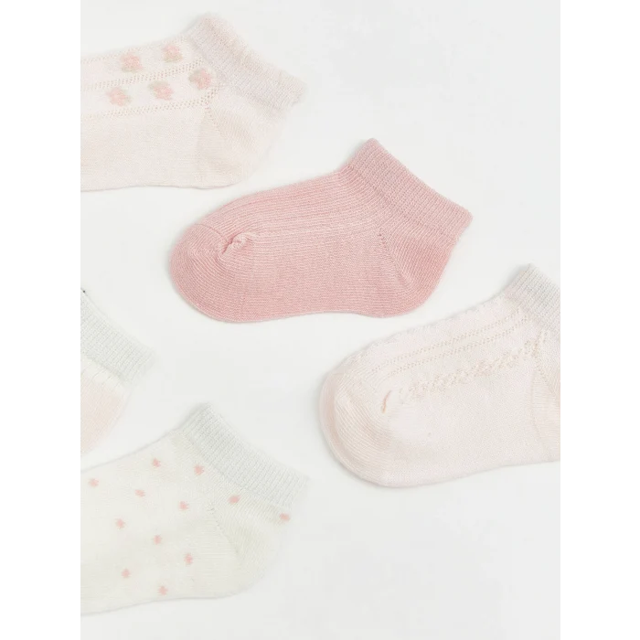 LCW baby Pembe Kız Bebek Patik Çorap 5li