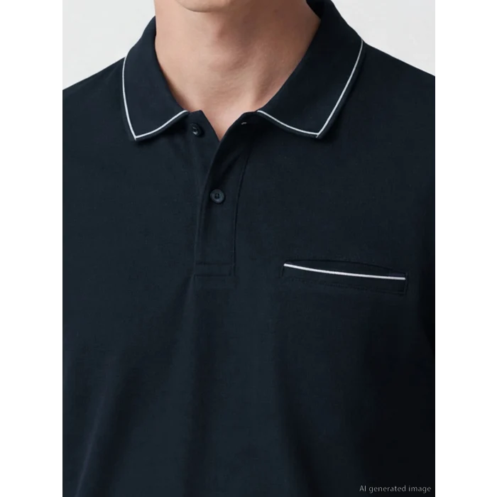 SOUTHBLUE Lacivert Polo Yaka Pike Erkek Tişört