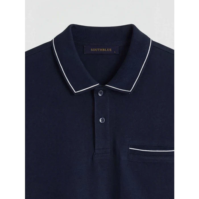 SOUTHBLUE Lacivert Polo Yaka Pike Erkek Tişört